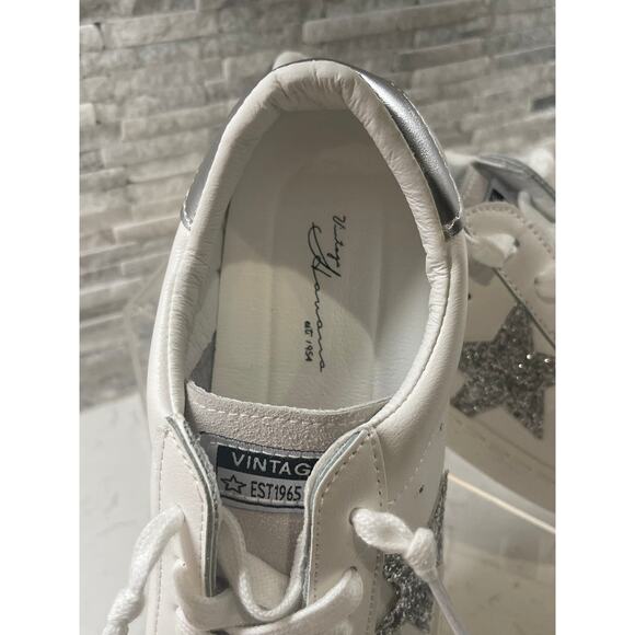 Vintage Havana Carla White Silver Glitter Size 8 - Picture 6 of 6